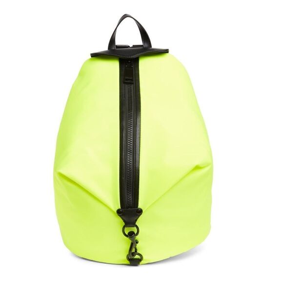 Rebecca Minkoff Julian Jumbo Zipped Nylon Backpack, Designer Neon Yellow, NWT - Picture 7 of 13